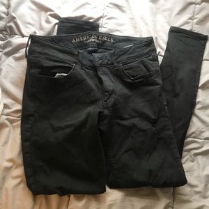2/$16 American Eagle Black Distressed Jeggings